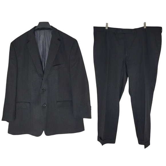 Perry Ellis Portfolio Other - Perry Ellis Portfolio NWOT 50R Suit Modern Fit Pinstripe Black 2 Button‎ Blazer